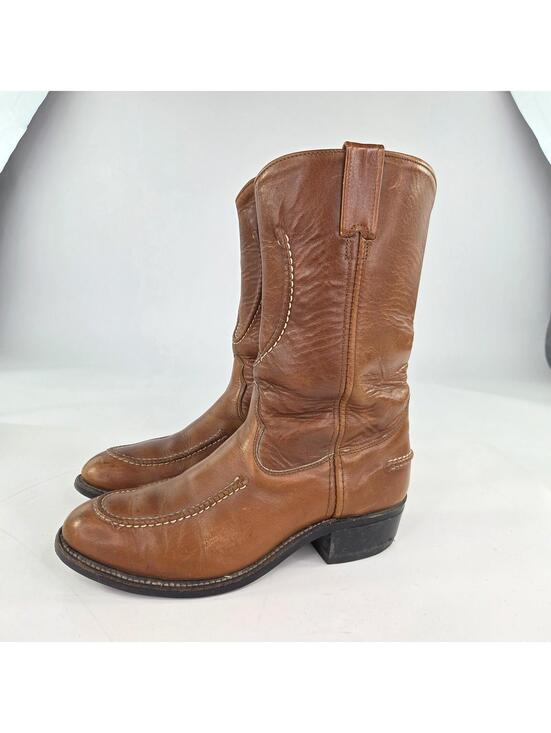 VTG Double H Horseshoe Cowboy Boot US 8.5 D Steel Toe Work Boots USA Western main image 11